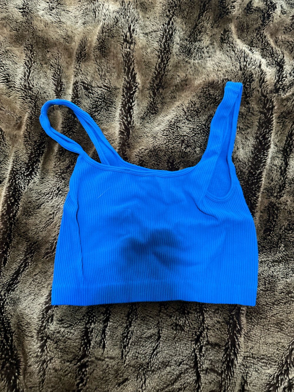 Zara Blue Ribbed Tank - Picture 2 of 3
